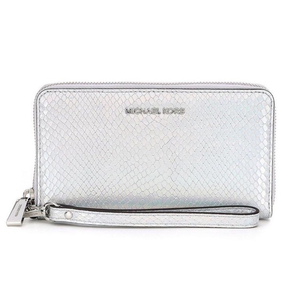 michael kors silver wristlet